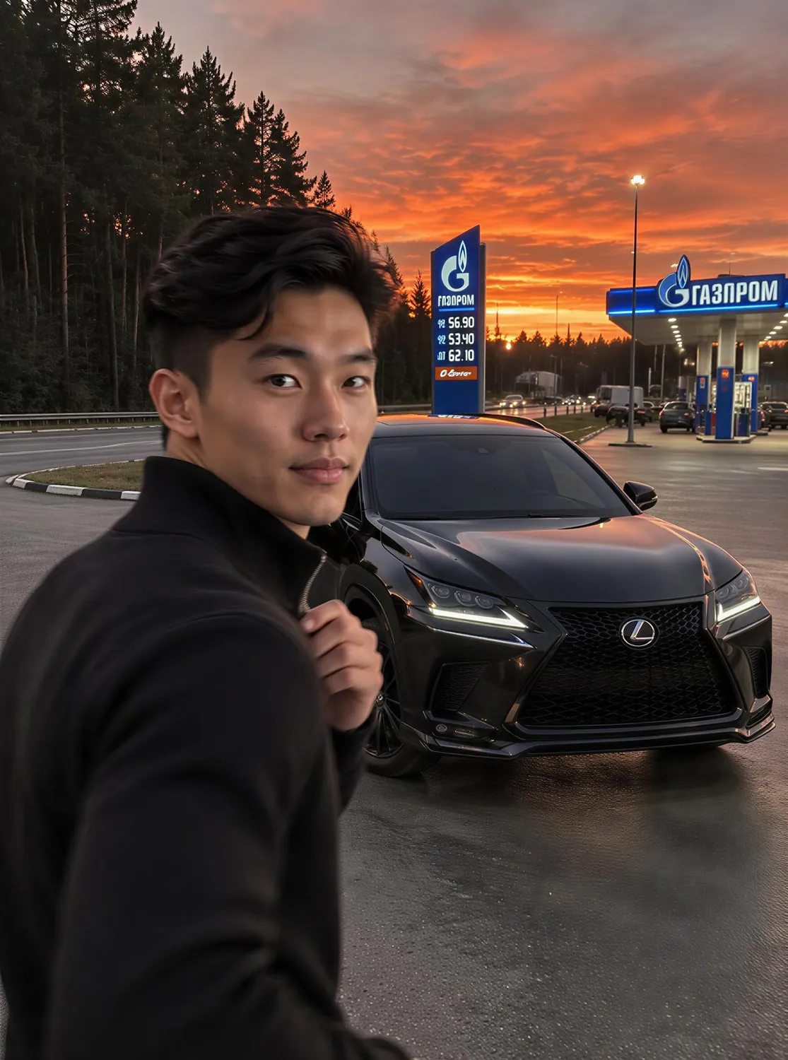 Мужская нейрофотосессия — образ «Закат и Lexus»