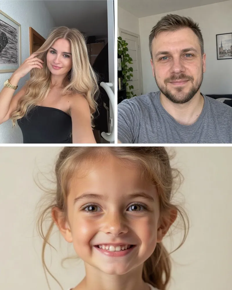 Новогодняя нейрофотосессия: исходные фото семьи и результат «Вечер у камина»